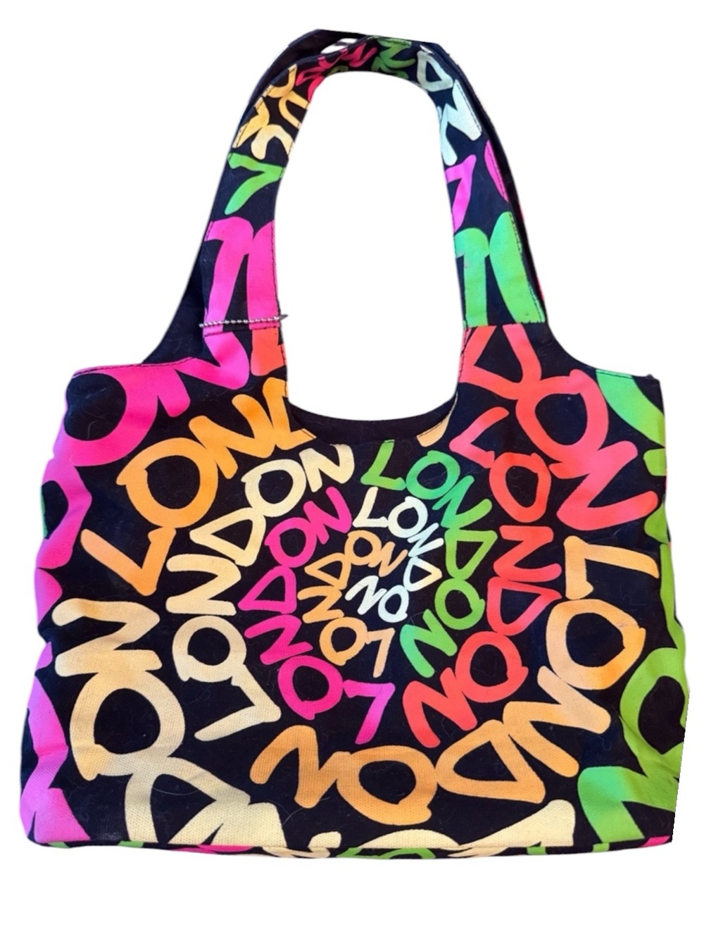 NEW Robin Ruth neon London-print canvas tote bag